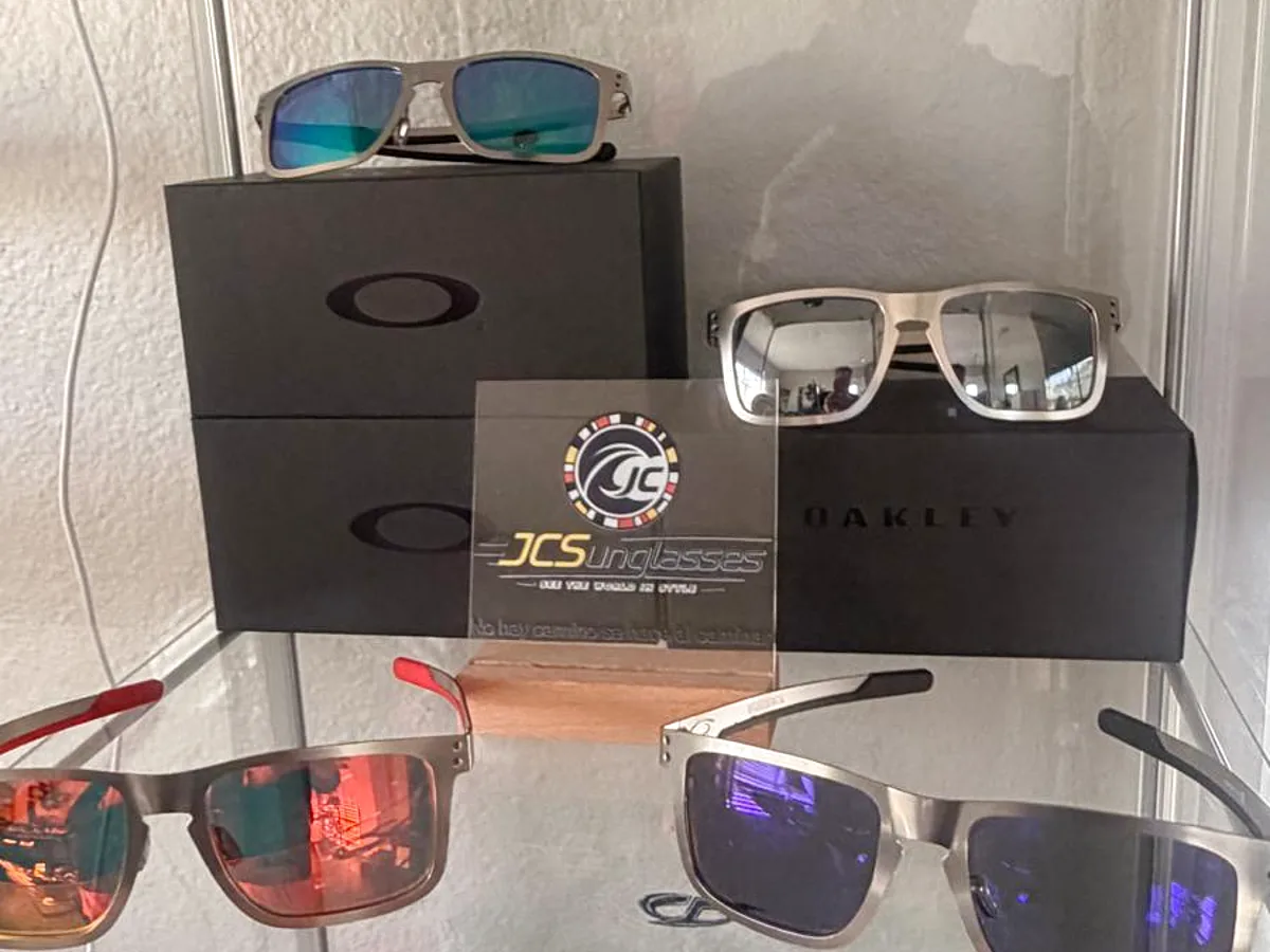 Oakley boxes stacked in the case