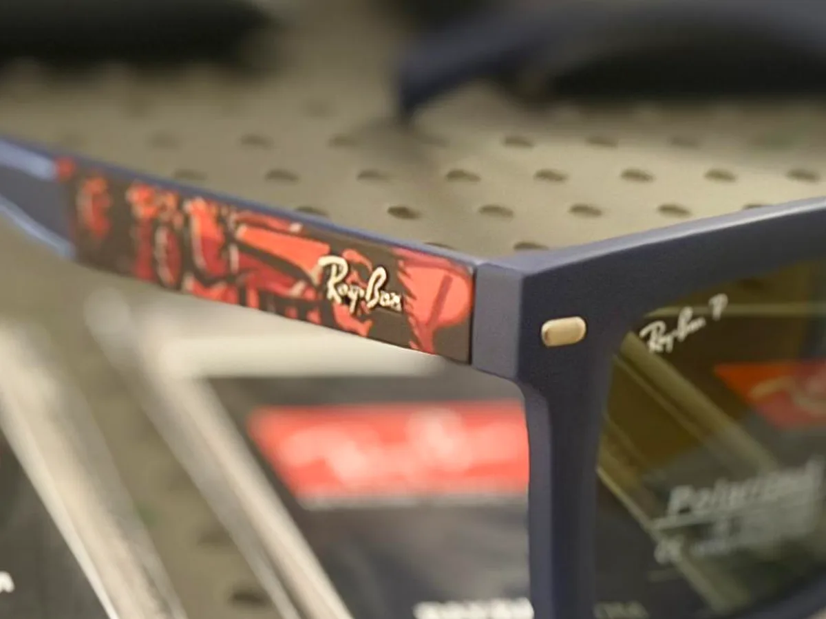 Ray-Ban navy Wayfarer with red detailing